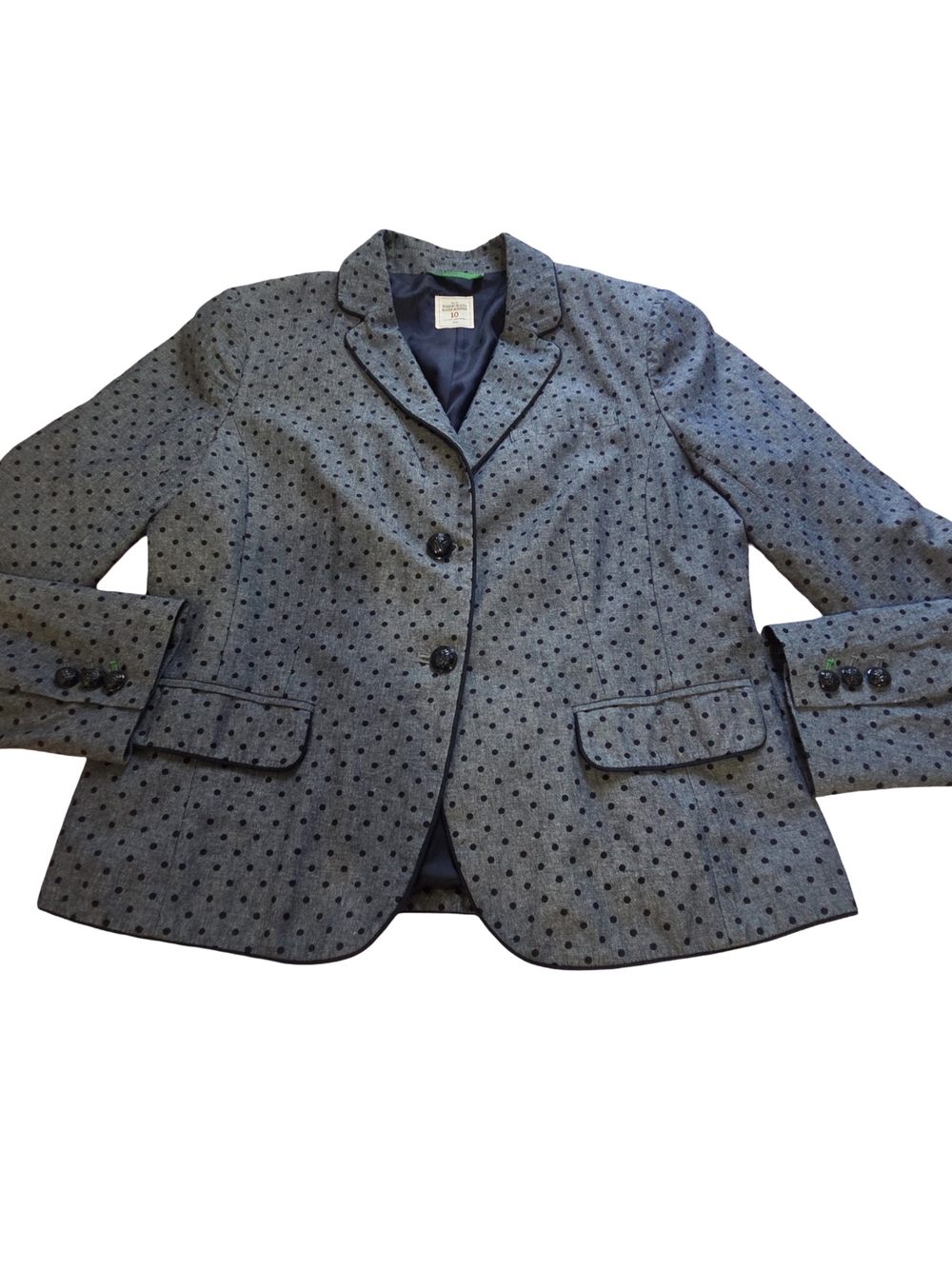 GAP Gray Polka Dot Notch Lapel Blazer